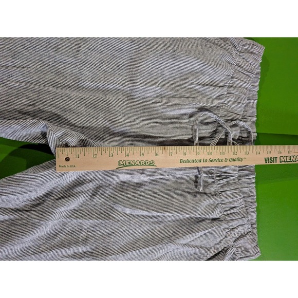 GAP Linen Blend Easy Pant Women's Large - Navy White Pinstripes Striped - Picture 7 of 11